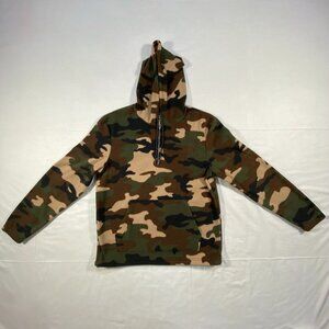 Urban Pipeline Hoodie Mens M Camouflage Fleece Quarter Zip Front Pocket Woodland